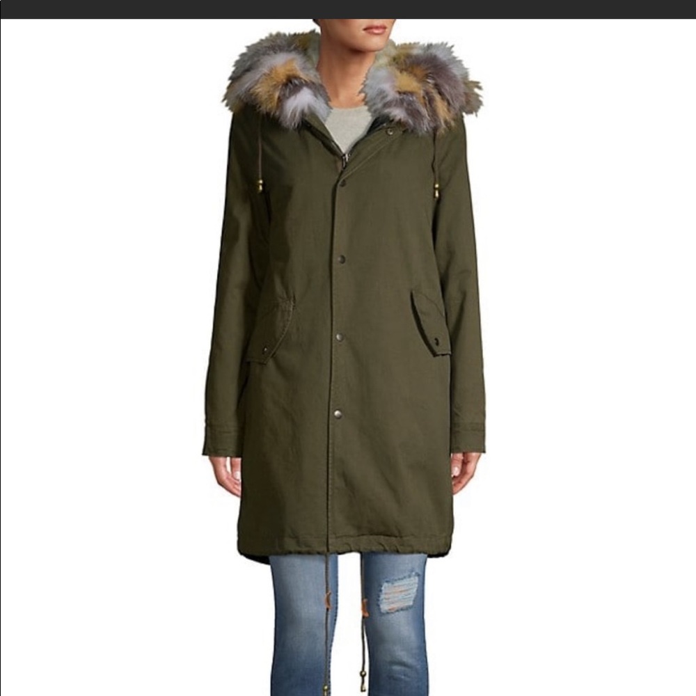 Adrienne landau real fur parka